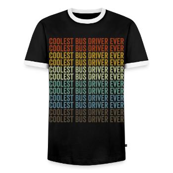 Coolest Bus Driver Ever School Bus Driver - Men's Ringer Shirt - black/white - Front - AI Model Female 172 light (172cm) & AI Model Male 178 light (178cm)