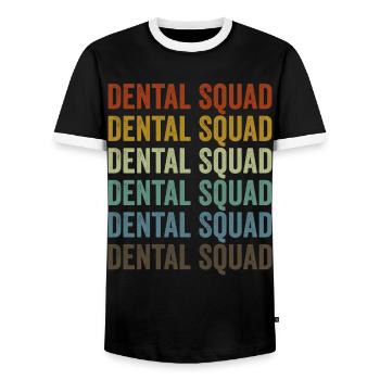 Dental Squad Dentist Orthodontist Student - Men's Ringer Shirt - black/white - Front - AI Model Female 172 light (172cm) & AI Model Male 178 light (178cm)