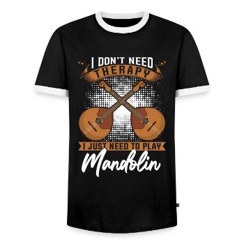 Mandoline Je n’ai pas besoin de thérapie Instrument de musique - T-shirt contrasté Homme - noir/blanc - Devant - AI Model Female 172 light (172cm) & AI Model Male 178 light (178cm)