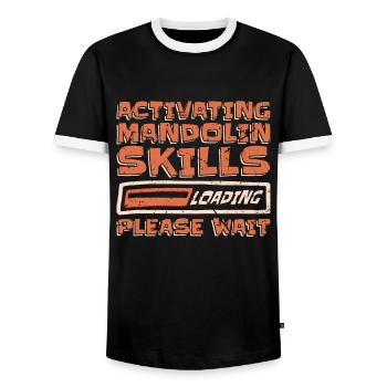 Mandolin Activating Mandolin Skills Music Club - Männer Kontrast-T-Shirt - Schwarz/Weiß - Vorne - AI Model Female 172 light (172cm) & AI Model Male 178 light (178cm)