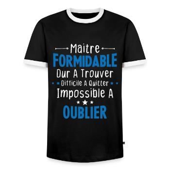 Maître Formidable Idée Cadeau Maître D'école - T-shirt contrasté Homme - noir/blanc - Devant - AI Model Female 172 light (172cm) & AI Model Male 178 light (178cm)