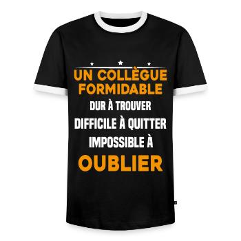 Collègue formidable dur à trouver Cadeau - T-shirt contrasté Homme - noir/blanc - Devant - AI Model Female 172 light (172cm) & AI Model Male 178 light (178cm)