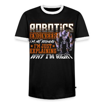 Robotics Engineer I'm Not Arguing Robotics Club - Männer Kontrast-T-Shirt - Schwarz/Weiß - Vorne - AI Model Female 172 light (172cm) & AI Model Male 178 light (178cm)