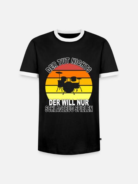 Schlagzeug Spruch - Männer Kontrast-T-Shirt - Schwarz/Weiß