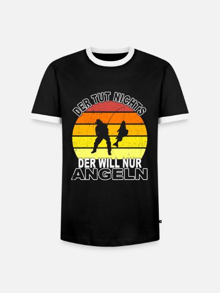 Angeln Spruch - Männer Kontrast-T-Shirt - Schwarz/Weiß