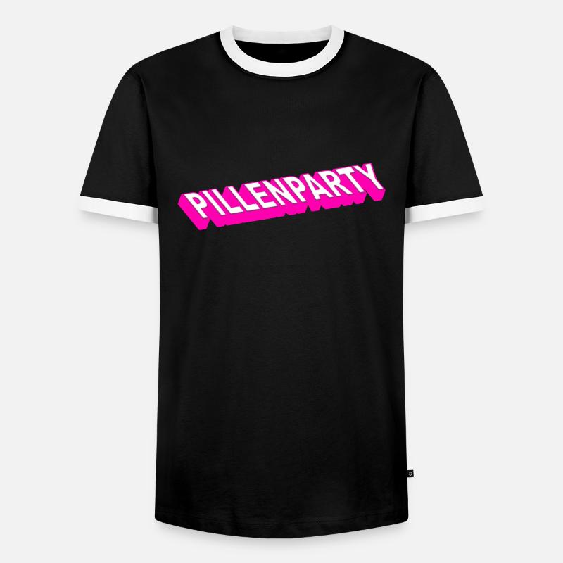 Technoparty - Männer Kontrast-T-Shirt - Schwarz/Weiß