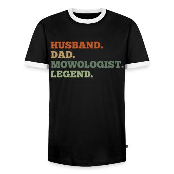 Hobbygärtner Garten Mowologe Gärtnerischer Vater - Männer Kontrast-T-Shirt - Schwarz/Weiß - Vorne - AI Model Female 172 light (172cm) & AI Model Male 178 light (178cm)
