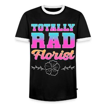 Totalement Rad Fleuriste Fleuriste Floral - T-shirt contrasté Homme - noir/blanc - Devant - AI Model Female 172 light (172cm) & AI Model Male 178 light (178cm)