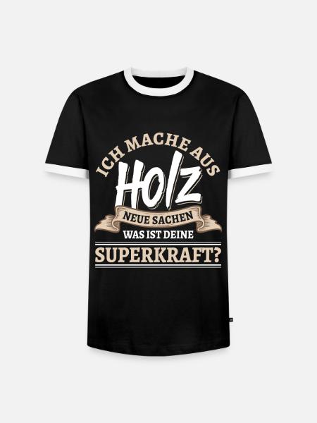 Upcycling Schreiner Holzbearbeitung - Männer Kontrast-T-Shirt - Schwarz/Weiß