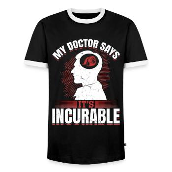 Mon médecin dit que c’est un coup de pouce de réglage incurable - T-shirt contrasté Homme - noir/blanc - Devant - AI Model Female 172 light (172cm) & AI Model Male 178 light (178cm)