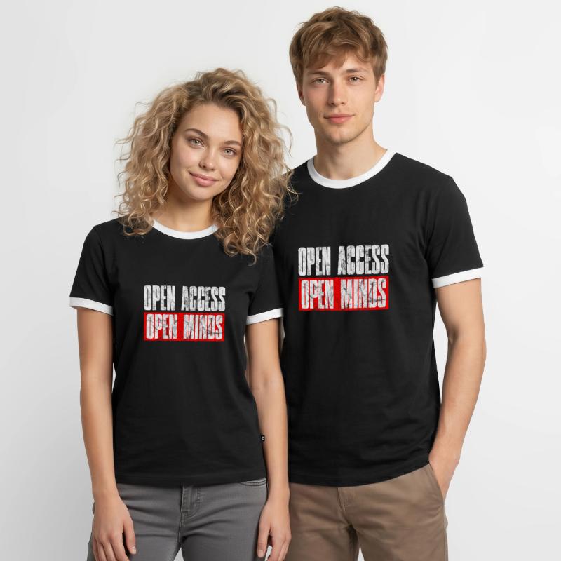 Open Access Open Mind for Hacker and Coder Männer Kontrast-T-Shirt