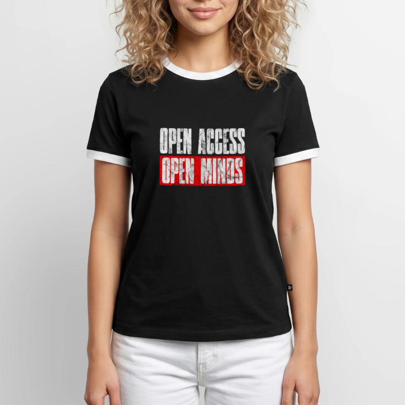 Open Access Open Mind for Hacker and Coder Männer Kontrast-T-Shirt