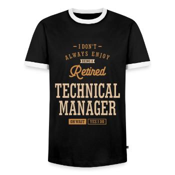 Technical Manager - Men's Ringer Shirt - black/white - Front - AI Model Female 172 light (172cm) & AI Model Male 178 light (178cm)