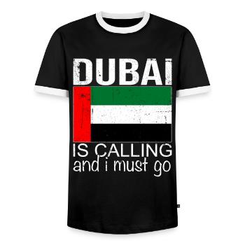 Dubai Spruch - Männer Kontrast-T-Shirt - Schwarz/Weiß - Vorne - AI Model Female 172 light (172cm) & AI Model Male 178 light (178cm)