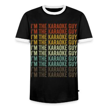 Ich bin der Karaoke-Typ Lustige Karaoke Musikliebh - Männer Kontrast-T-Shirt - Schwarz/Weiß - Vorne - AI Model Female 172 light (172cm) & AI Model Male 178 light (178cm)