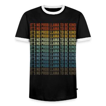 It is not a true lama to be kind Lama A - Men's Ringer Shirt - black/white - Front - AI Model Female 172 light (172cm) & AI Model Male 178 light (178cm)