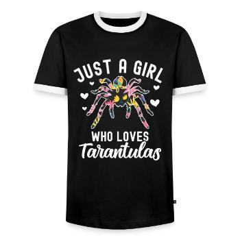 Tarentule - T-shirt contrasté Homme - noir/blanc - Devant - AI Model Female 172 light (172cm) & AI Model Male 178 light (178cm)