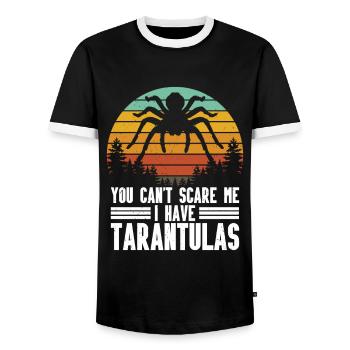 Tarentule - T-shirt contrasté Homme - noir/blanc - Devant - AI Model Female 172 light (172cm) & AI Model Male 178 light (178cm)