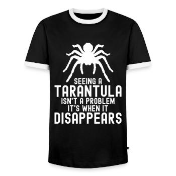 Tarentule - T-shirt contrasté Homme - noir/blanc - Devant - AI Model Female 172 light (172cm) & AI Model Male 178 light (178cm)