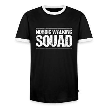 Nordic Walking Nordic Walker Nordic Walken - Men's Ringer Shirt - black/white - Front - AI Model Female 172 light (172cm) & AI Model Male 178 light (178cm)