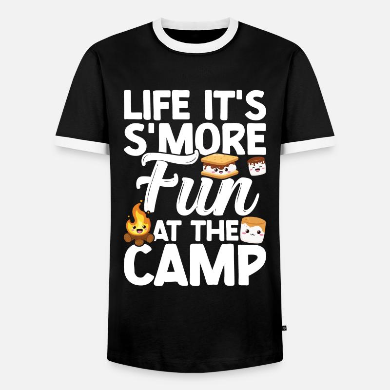 Marshmallow S'more - Männer Kontrast-T-Shirt - Schwarz/Weiß