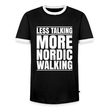 Nordic Walking Nordic Walker Nordic Walken - Men's Ringer Shirt - black/white - Front - AI Model Female 172 light (172cm) & AI Model Male 178 light (178cm)