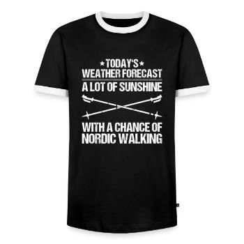Nordic Walking Nordic Walker Nordic Walken - Men's Ringer Shirt - black/white - Front - AI Model Female 172 light (172cm) & AI Model Male 178 light (178cm)