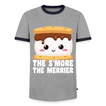Guimauve S’more - T-shirt contrasté Homme - gris/marine  - Devant - AI Model Female 172 light (172cm) & AI Model Male 178 light (178cm)