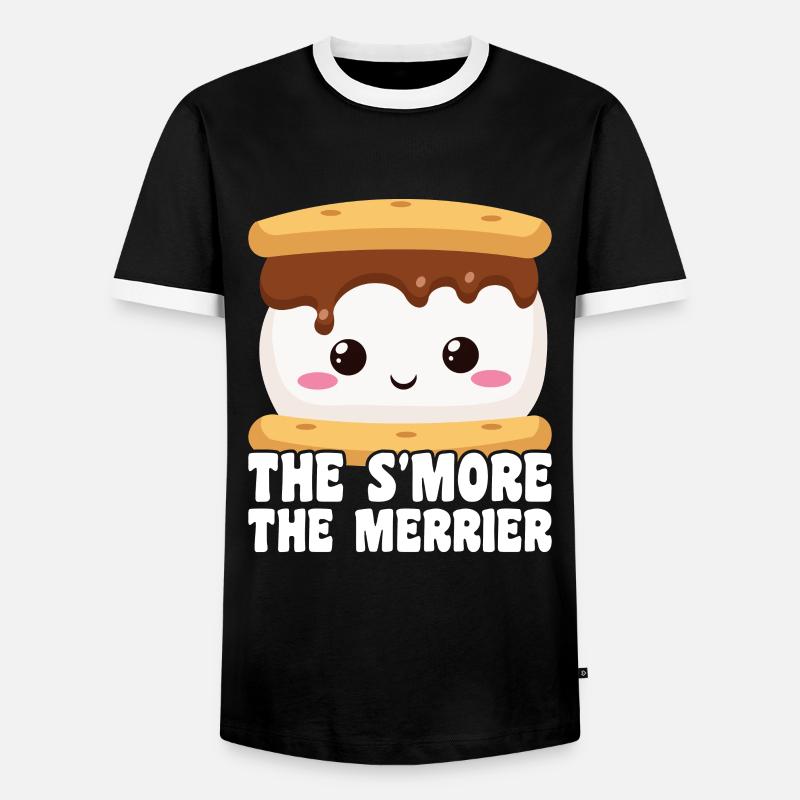 Marshmallow S'more - Männer Kontrast-T-Shirt - Schwarz/Weiß