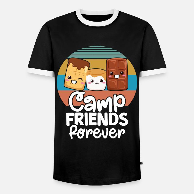 Marshmallow S'more - Männer Kontrast-T-Shirt - Schwarz/Weiß