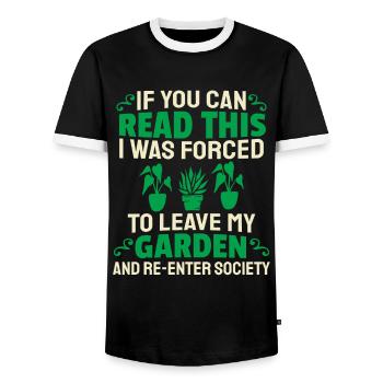 Hobby Gardener Garden - Men's Ringer Shirt - black/white - Front - AI Model Female 172 light (172cm) & AI Model Male 178 light (178cm)