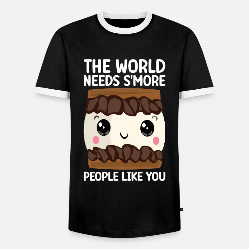 Marshmallow S'more - Men's Ringer Shirt - black/white