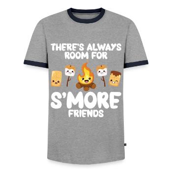 Guimauve S’more - T-shirt contrasté Homme - gris/marine  - Devant - AI Model Female 172 light (172cm) & AI Model Male 178 light (178cm)