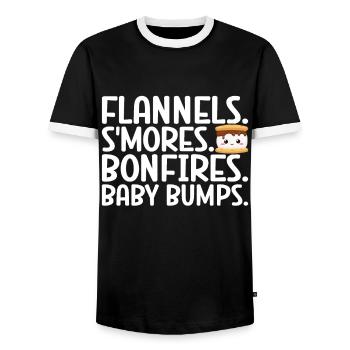Guimauve S’more - T-shirt contrasté Homme - noir/blanc - Devant - AI Model Female 172 light (172cm) & AI Model Male 178 light (178cm)