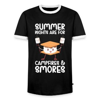 Guimauve S’more - T-shirt contrasté Homme - noir/blanc - Devant - AI Model Female 172 light (172cm) & AI Model Male 178 light (178cm)
