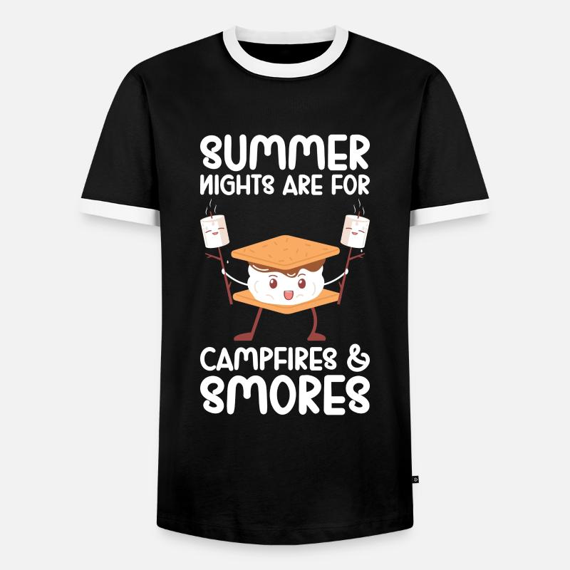 Marshmallow S'more - Men's Ringer Shirt - black/white
