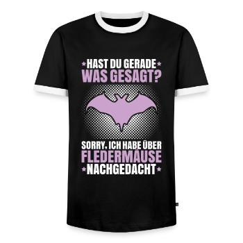 Fledermaus Fledermäuse Bat Bats Fledertier - Männer Kontrast-T-Shirt - Schwarz/Weiß - Vorne - AI Model Female 172 light (172cm) & AI Model Male 178 light (178cm)