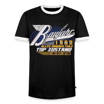 Baujahr 1989 Geburtstag Geschenk Geburtsjahr 1989 - Männer Kontrast-T-Shirt - Schwarz/Weiß - Vorne - AI Model Female 172 light (172cm) & AI Model Male 178 light (178cm)