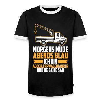 Abschleppdienst Abschlepper - Männer Kontrast-T-Shirt - Schwarz/Weiß - Vorne - AI Model Female 172 light (172cm) & AI Model Male 178 light (178cm)