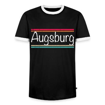 Augsburg - Men's Ringer Shirt - black/white - Front - AI Model Female 172 light (172cm) & AI Model Male 178 light (178cm)