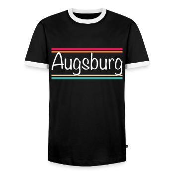 Augsburg - Men's Ringer Shirt - black/white - Front - AI Model Female 172 light (172cm) & AI Model Male 178 light (178cm)