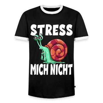 Stress Mich Nicht Schnecke Tempo - Männer Kontrast-T-Shirt - Schwarz/Weiß - Vorne - AI Model Female 172 light (172cm) & AI Model Male 178 light (178cm)