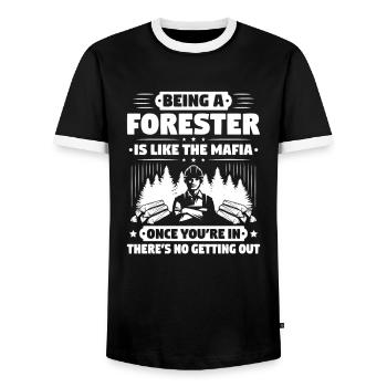 Forestier Forestier Forestier Travailleurs forestiers Forêt - T-shirt contrasté Homme - noir/blanc - Devant - AI Model Female 172 light (172cm) & AI Model Male 178 light (178cm)