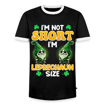 Leprechaun Size Little Friend St. Patrick's Day - Men's Ringer Shirt - black/white - Front - AI Model Female 172 light (172cm) & AI Model Male 178 light (178cm)