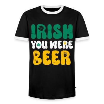 Irish you were Beer St Patrick’s Day - Männer Kontrast-T-Shirt - Schwarz/Weiß - Vorne - AI Model Female 172 light (172cm) & AI Model Male 178 light (178cm)