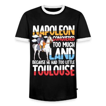 Napoleon Conquered Too Much Land Toulouse - Männer Kontrast-T-Shirt - Schwarz/Weiß - Vorne - AI Model Female 172 light (172cm) & AI Model Male 178 light (178cm)