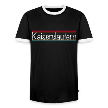 Kaiserslautern - Männer Kontrast-T-Shirt - Schwarz/Weiß - Vorne - AI Model Female 172 light (172cm) & AI Model Male 178 light (178cm)