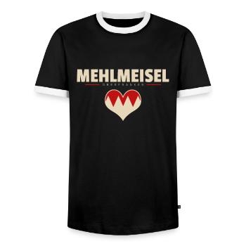 Mehlmeisel Dorf Gemeinde Stadt Bayreuth - Männer Kontrast-T-Shirt - Schwarz/Weiß - Vorne - AI Model Female 172 light (172cm) & AI Model Male 178 light (178cm)
