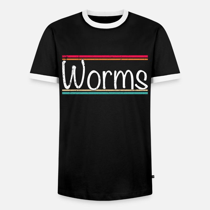 Worms - Männer Kontrast-T-Shirt - Schwarz/Weiß