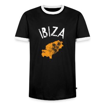 Ibiza - T-shirt contrasté Homme - noir/blanc - Devant - AI Model Female 172 light (172cm) & AI Model Male 178 light (178cm)